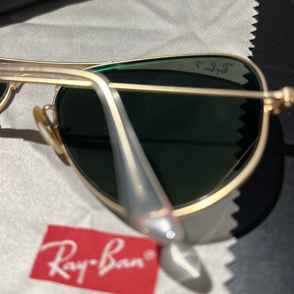 Ray Ban Aviator Flash Lenses Green Polarized Large Matte Gold - Picture 5 of 7